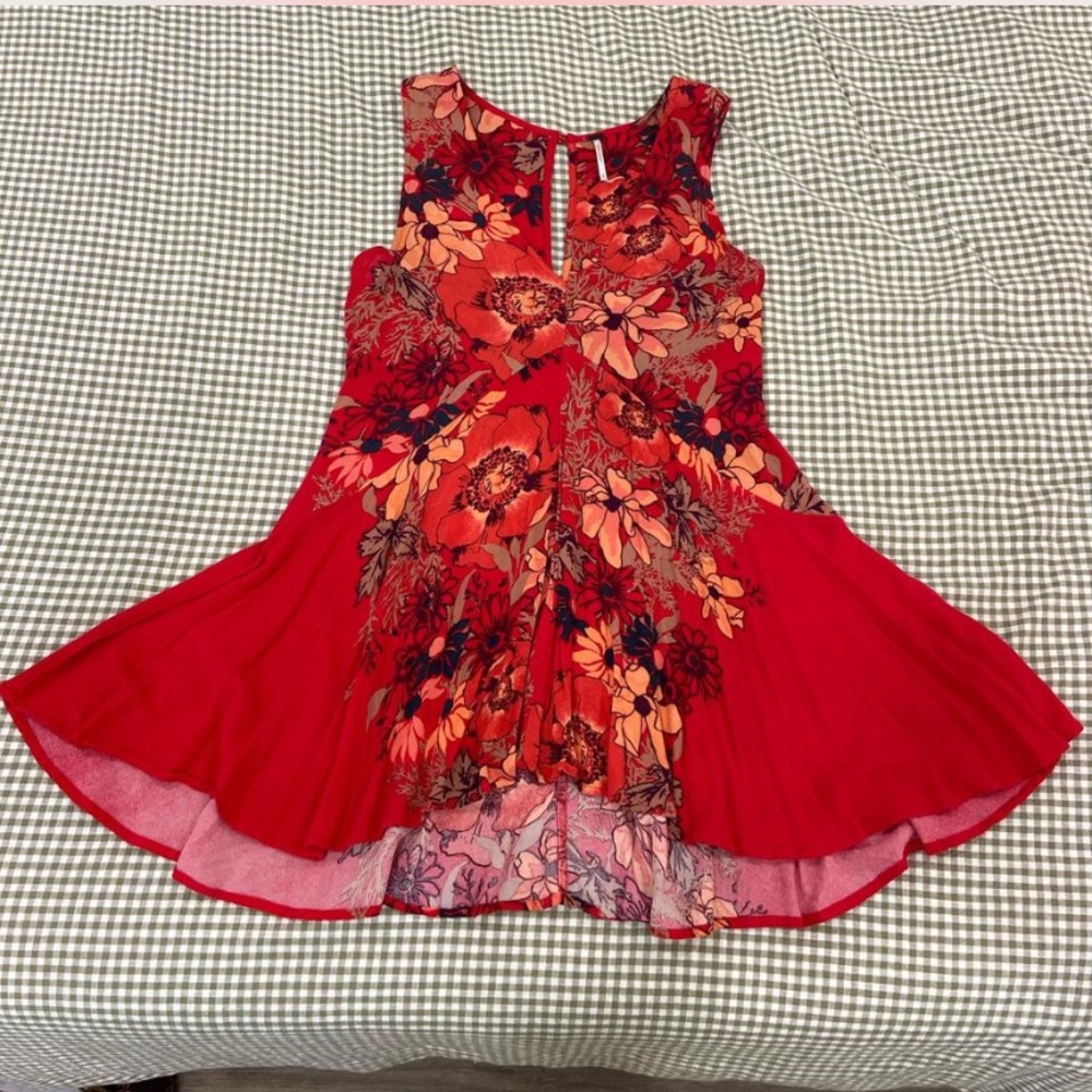 Free People Red Floral Dress